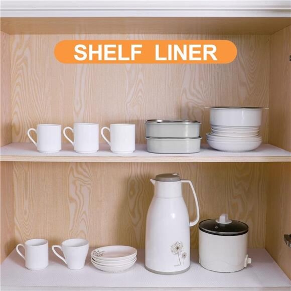 Shelf Liner White - Waterproof Pantry Cabinets Liners,Washable Easy to Cut Mat - Picture 2 of 7